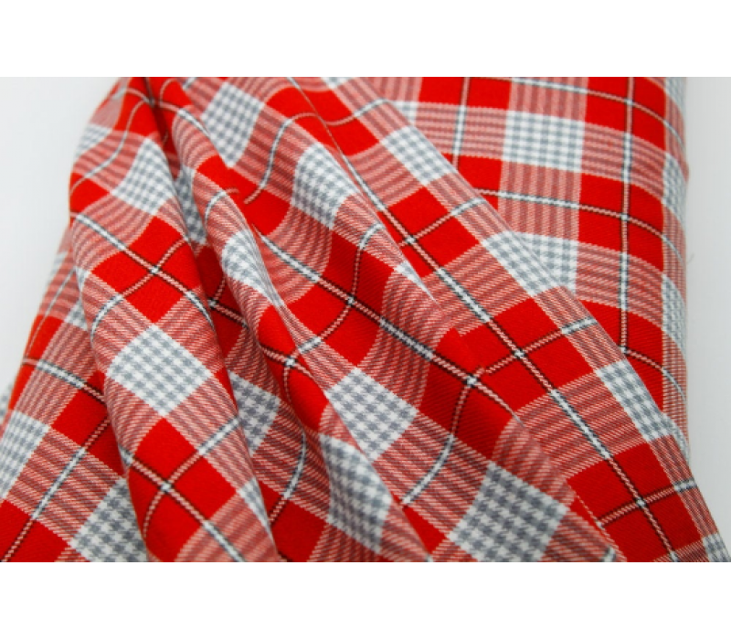 Rose & Grey Tartan Fabric