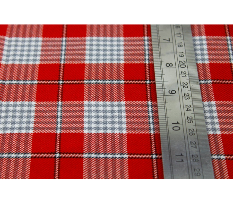 Rose & Grey Tartan Fabric