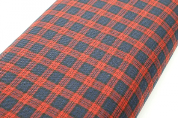 Dark Blue & Red Tartan Fabric