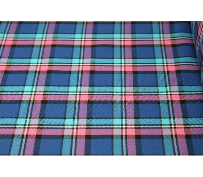 Navy & Pink Tartan Fabric 