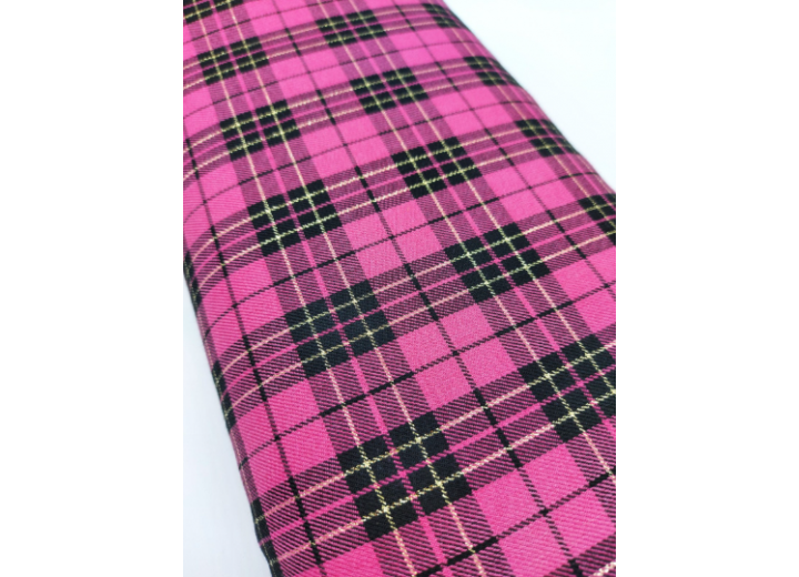 Total Pink with Lurex Tartan Fabric