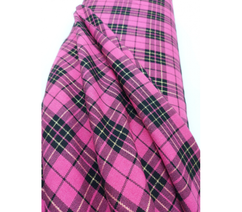 Total Pink with Lurex Tartan Fabric