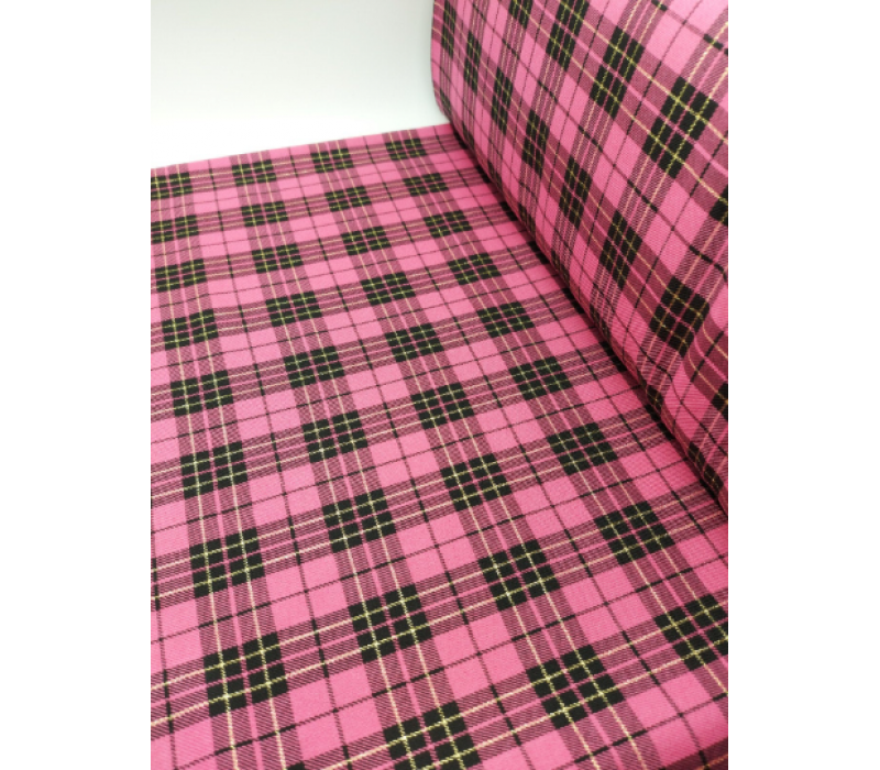 Total Pink with Lurex Tartan Fabric