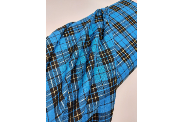 Total Turquoise with Lurex Tartan Fabric