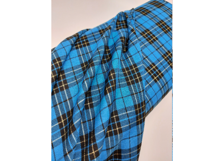 Total Turquoise with Lurex Tartan Fabric