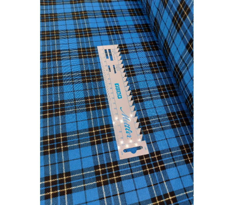 Total Turquoise with Lurex Tartan Fabric