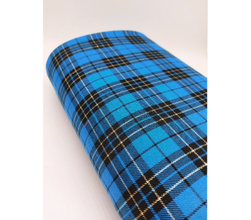 Total Turquoise with Lurex Tartan Fabric