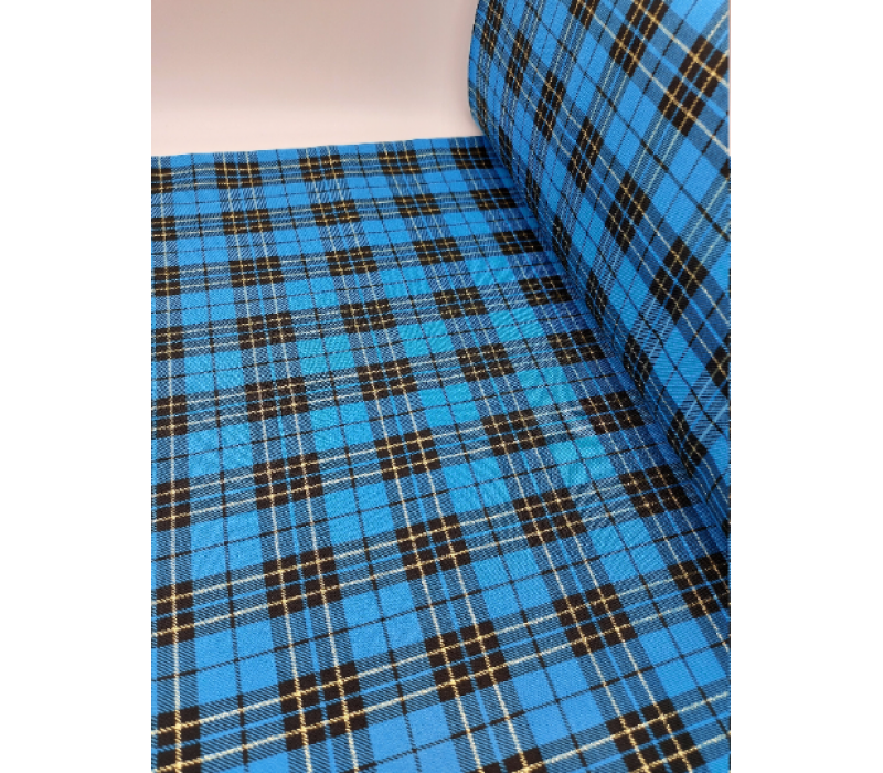 Total Turquoise with Lurex Tartan Fabric