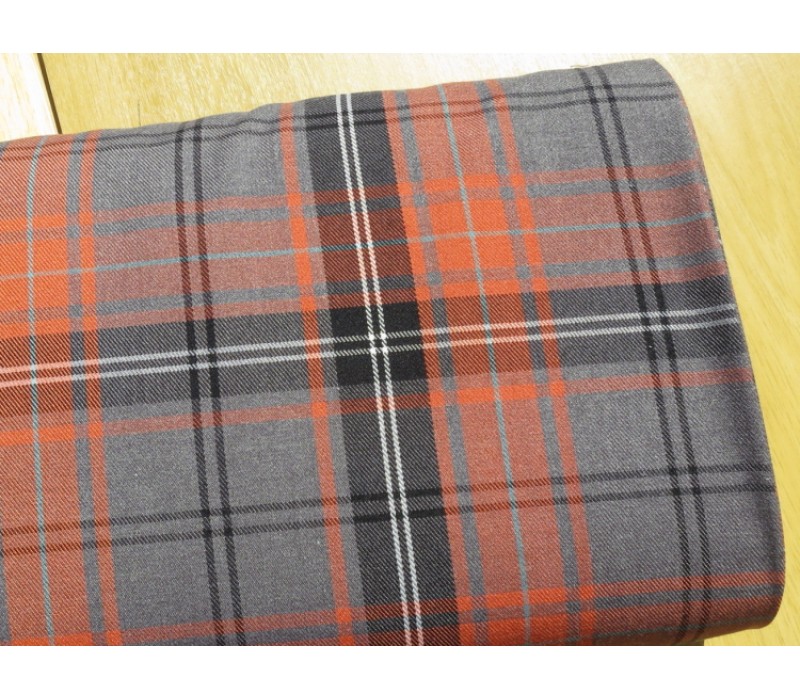 Terracotta Tartan Fabric