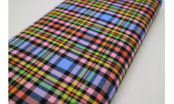 Black Rainbow Tartan Fabric