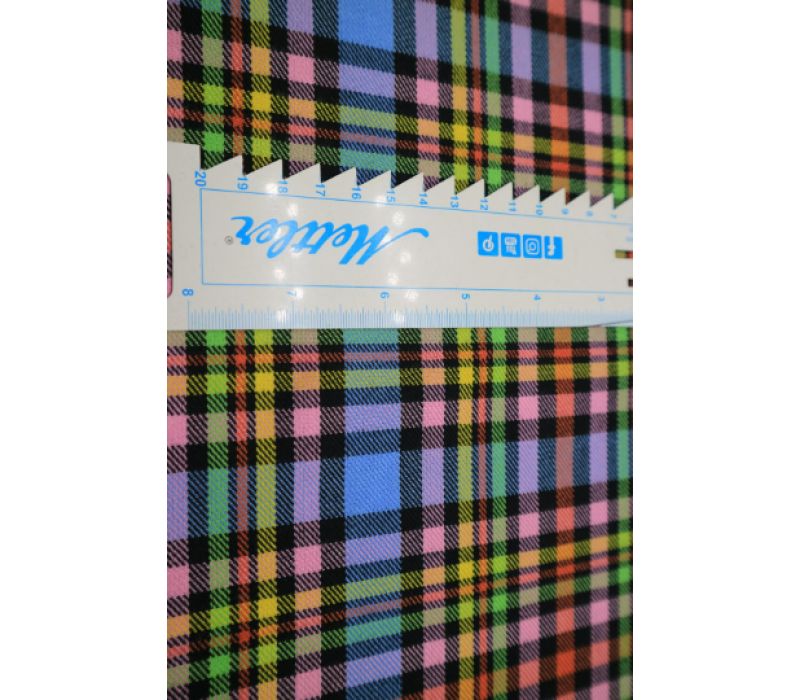 Black Rainbow Tartan Fabric