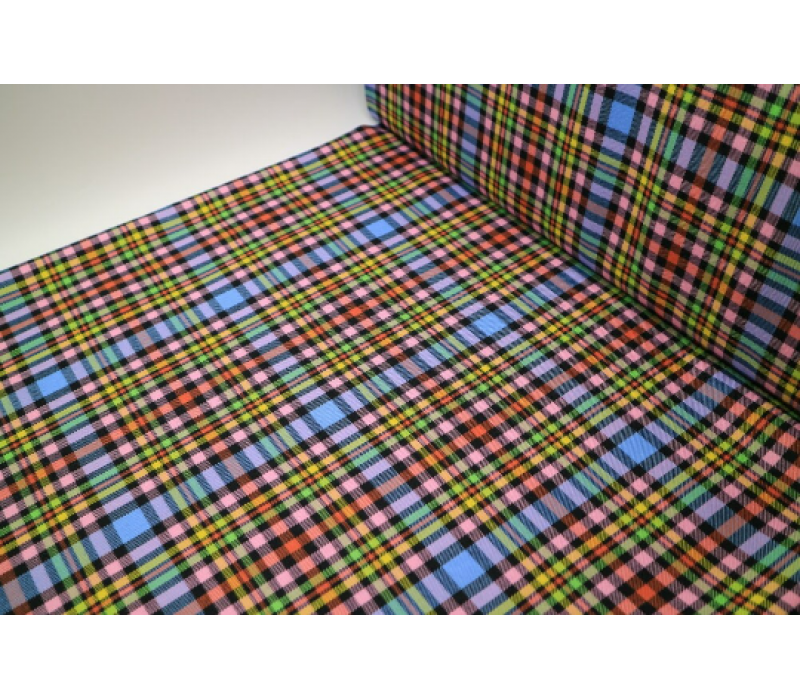 Black Rainbow Tartan Fabric