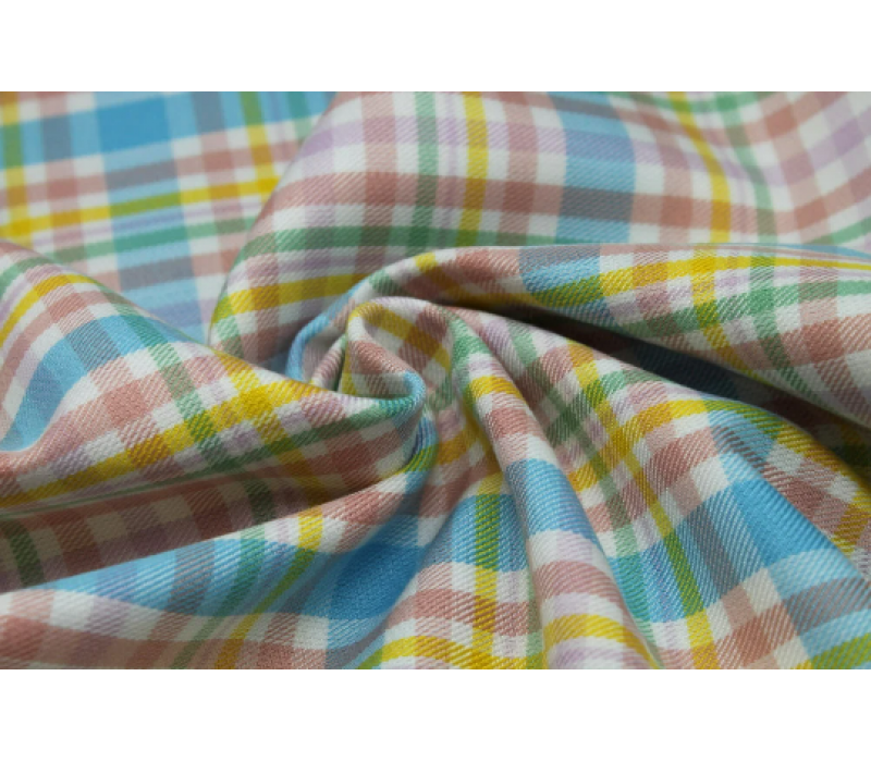 Light Rainbow Tartan Fabric