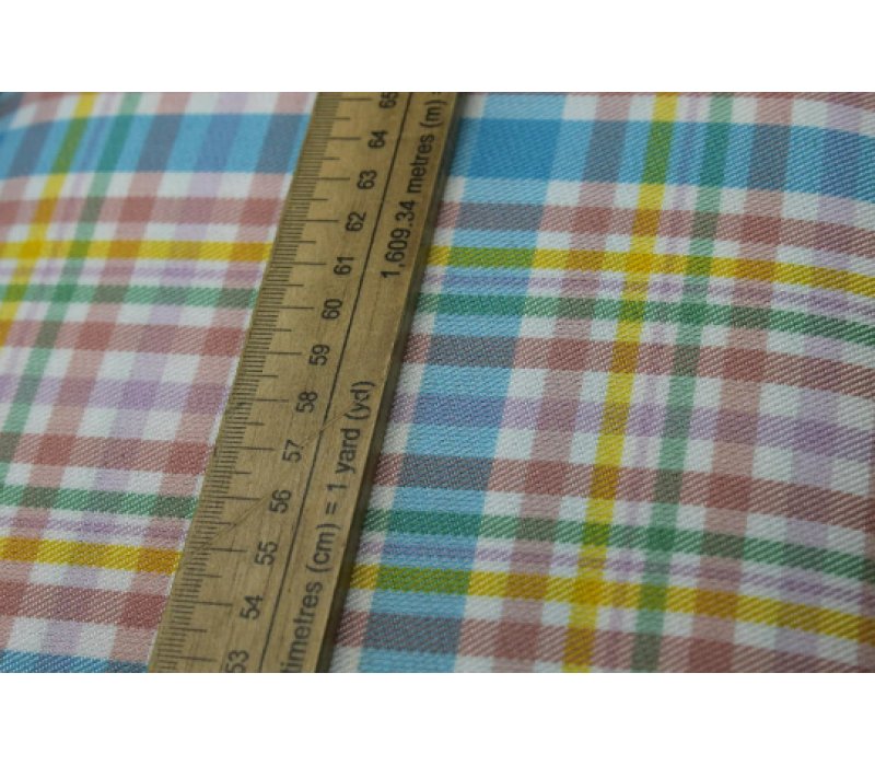 Light Rainbow Tartan Fabric