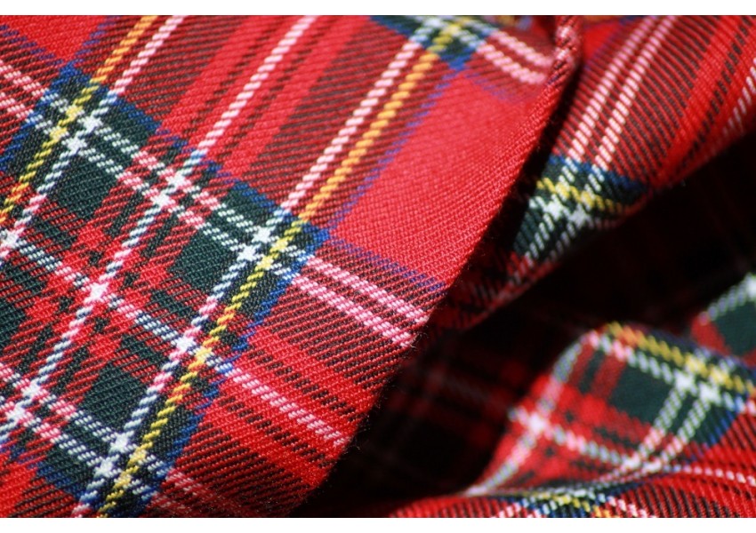 Red Royal Stewart Tartan Fabric