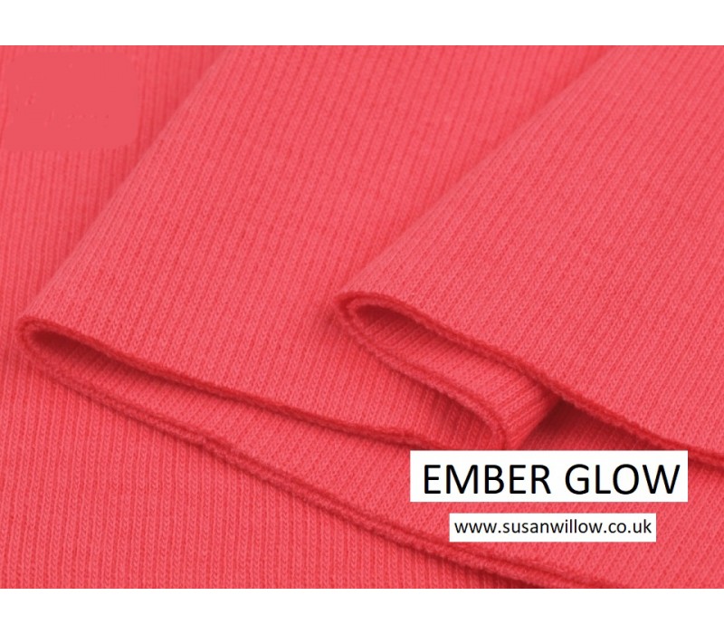 Cotton Elastic Rib Knit Fabric Tube 16 cm x 80-96 cm