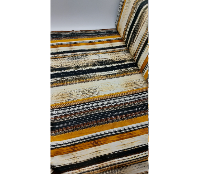 Jersey Tricot Digital Printed - Black, Brown, Orange striped